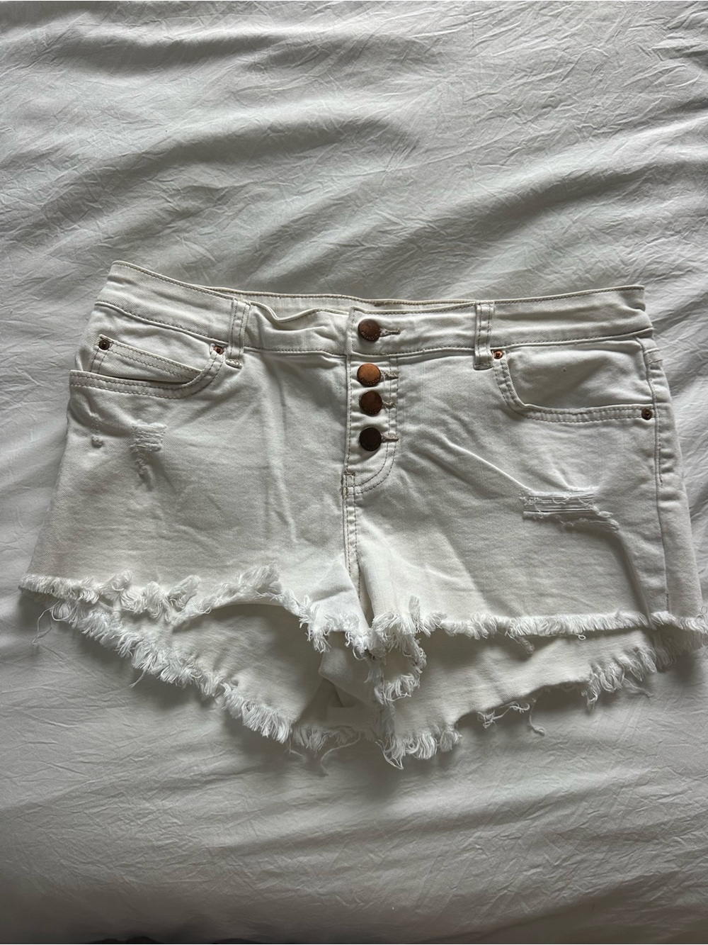 Billabong White Cut Off Denim Shorts